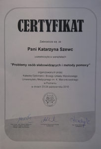 Certyfikat Szewc 7
