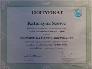 Certyfikat Szewc 1