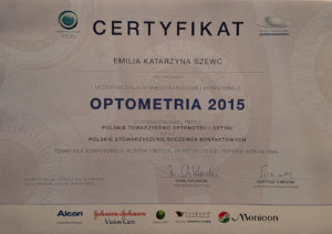 Certyfikat Optymetria 25